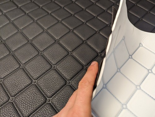 Simili cuir matelassé tissu - simili,
